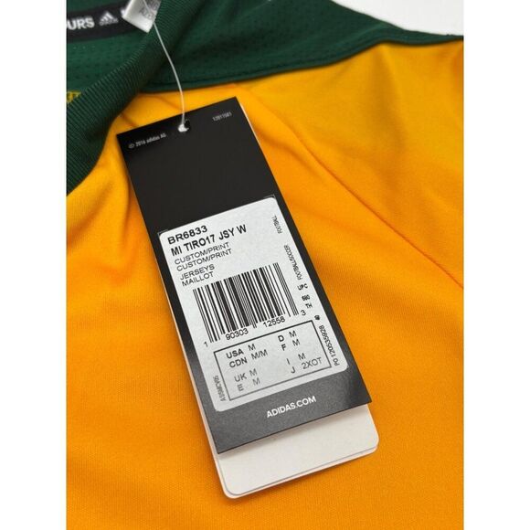 Adidas Women’s  Climacool Custom Print Tiro 17 Jersey, Yellow/Green/White, Sz. M - Picture 9 of 13